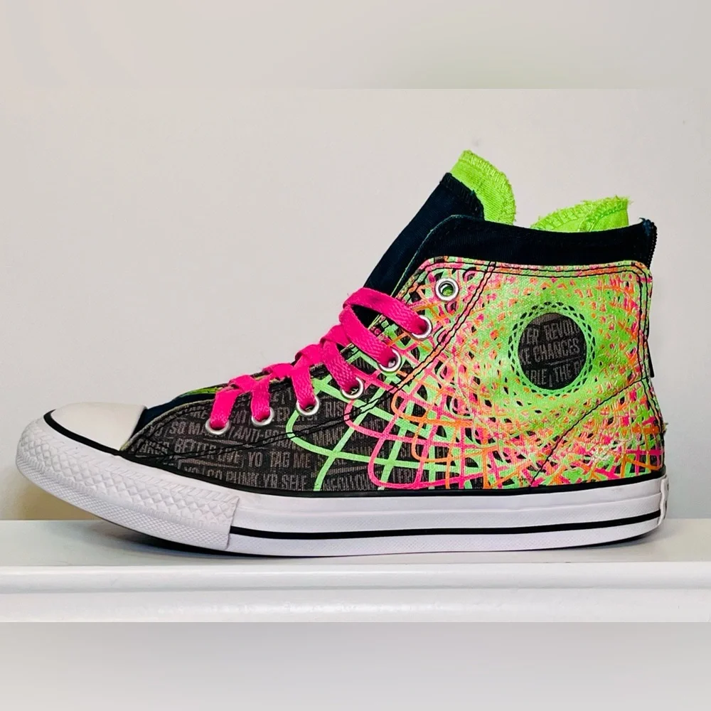 Converse Limited Edition Black/Pink Paint Splatter Hi-Tops